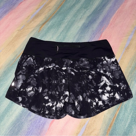 Lululemon Run Times Short Dusk Dye White Black / Black Size 4 - Picture 7 of 9